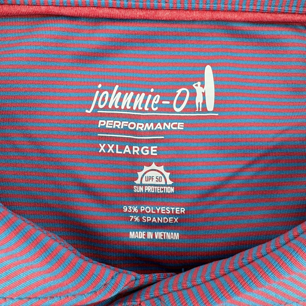 Johnnie-O Mens Lyndon Performance Polo Shirt XXL Majorca Rouge Red JMPO2010 NWT - Picture 5 of 10
